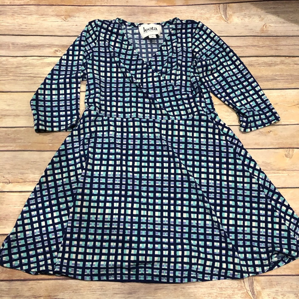 Leota blue wrap dress